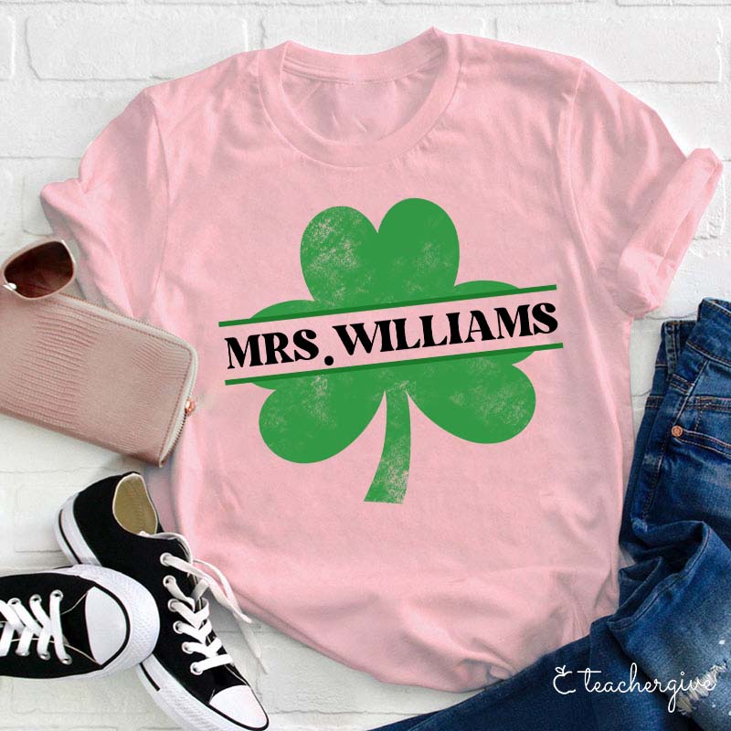 Personalized Clover Teacher T-Shirt