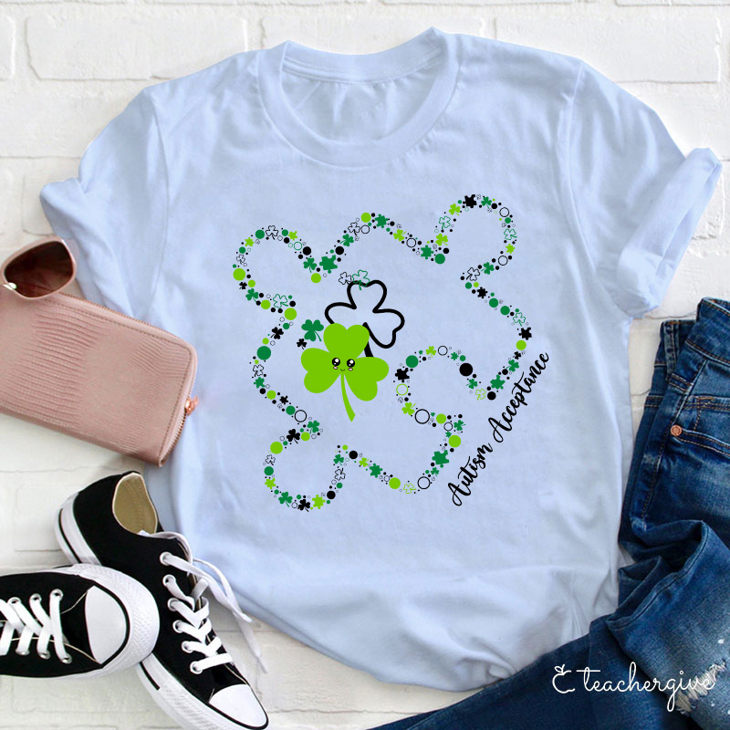 Puzzle Autism Acceptance Teacher T-Shirt