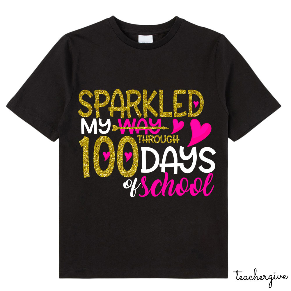 Sparkled My Way Through 100 Days Of School Kids T-Shirt