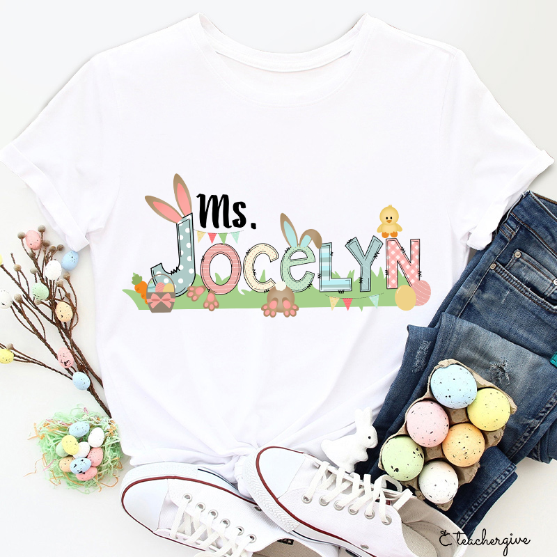 Personalized Happy Easter Teacher T-Shirt