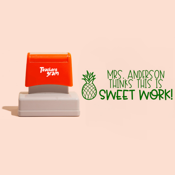 Personalized Pineapple Sweet Work Rectangle Stamp