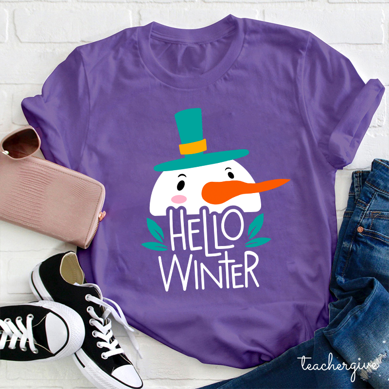 Hello Winter Long Time No See Teacher T-Shirt