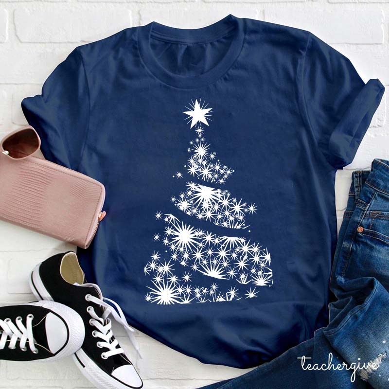 Shining Stars Christmas Tree Teacher T-Shirt