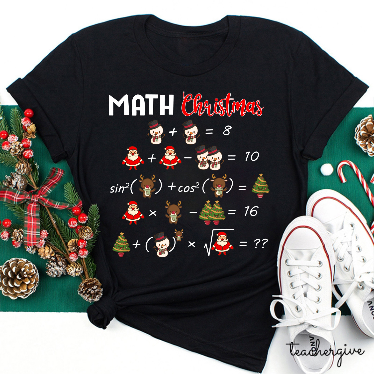 Math Christmas Teacher T-Shirt