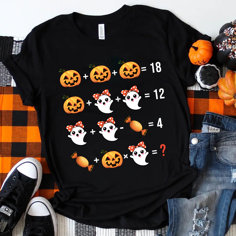 Pumpkin Ghost Mathematics T-Shirt