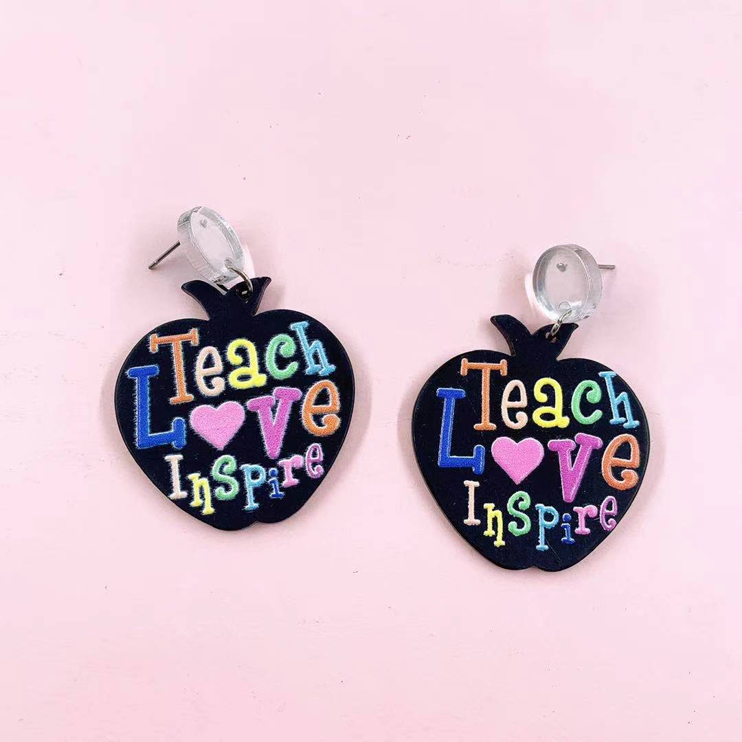 Black Apple Color Frosted Fashion Earrings
