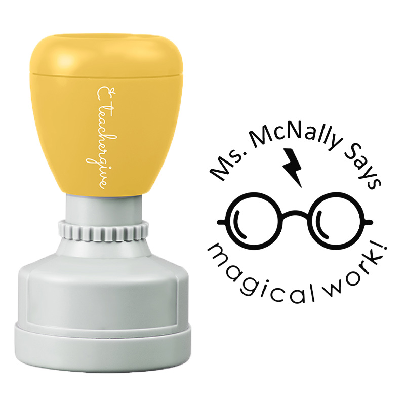 Personalized Teacher Says Magical Work Stamp