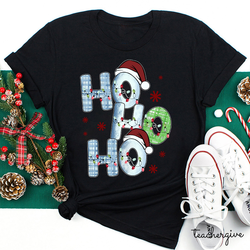 Ho Ho Ho Santa Is Coming Teacher T-Shirt