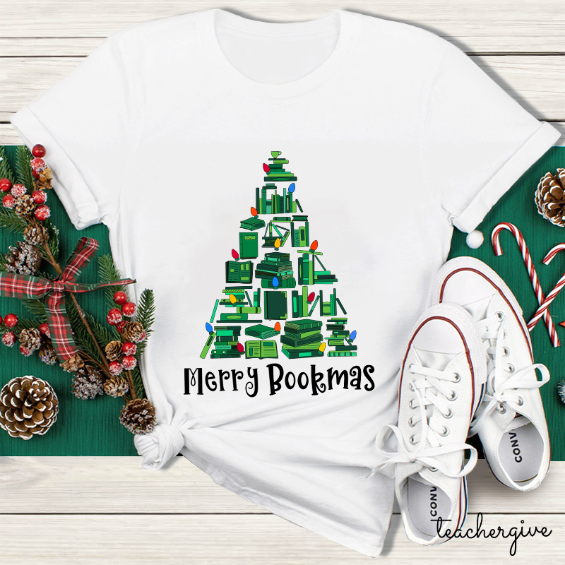 Turn The Light On Merry Bookmas Teacher T-Shirt