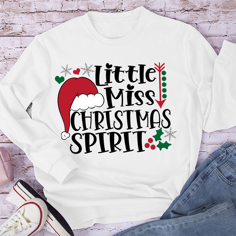 Little Miss Christmas Spirit Long Sleeve T-Shirt