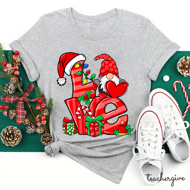 Gnomes' Loving Heart Teacher T-Shirt