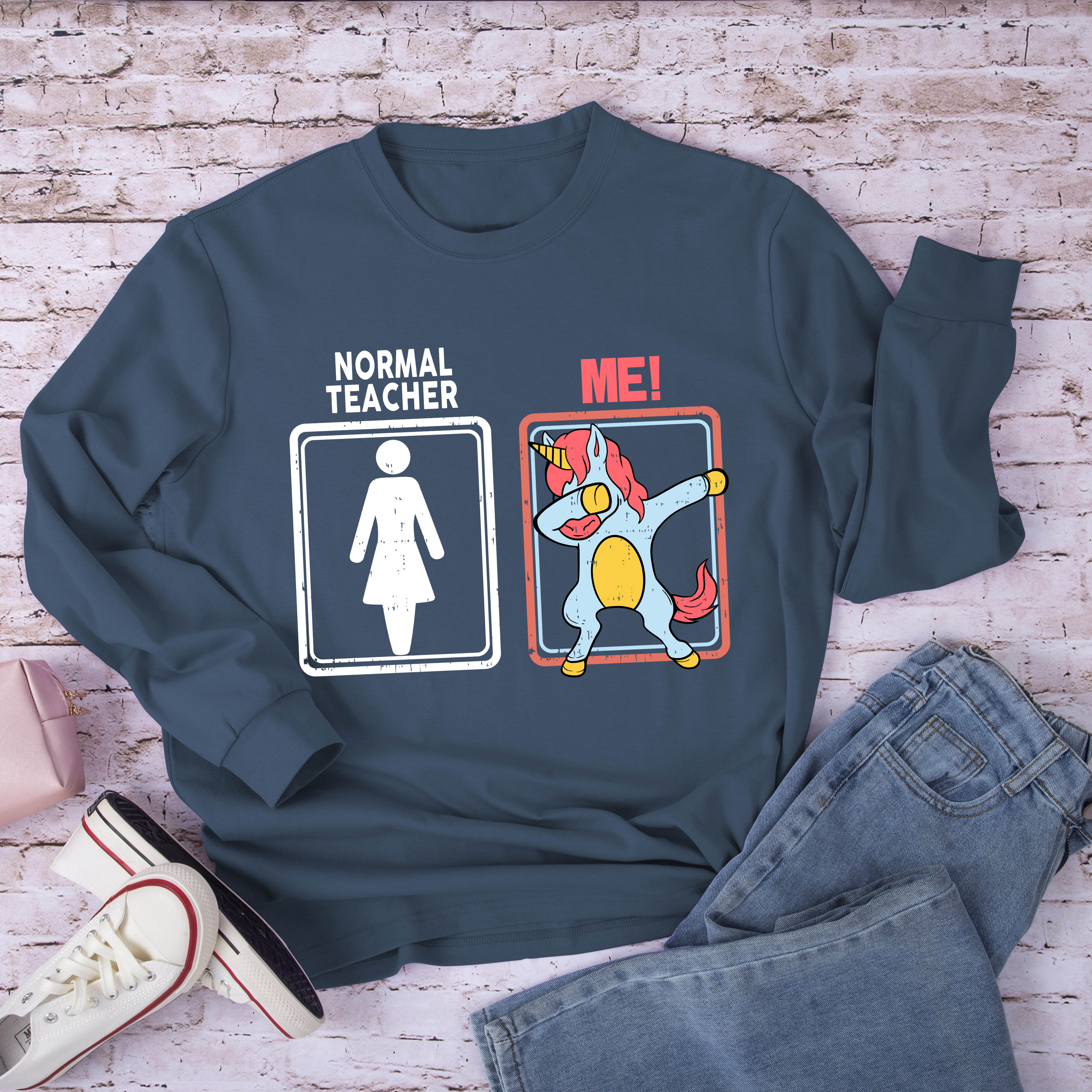Unicorn Funny Teacher Long Sleeve T-Shirt