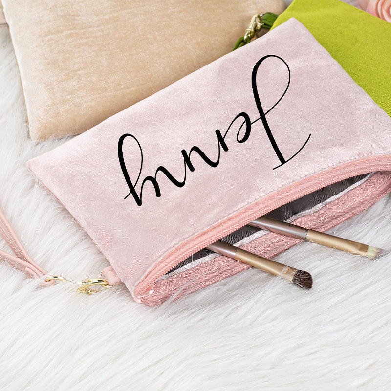 Personalized Velvet Makeup Bag