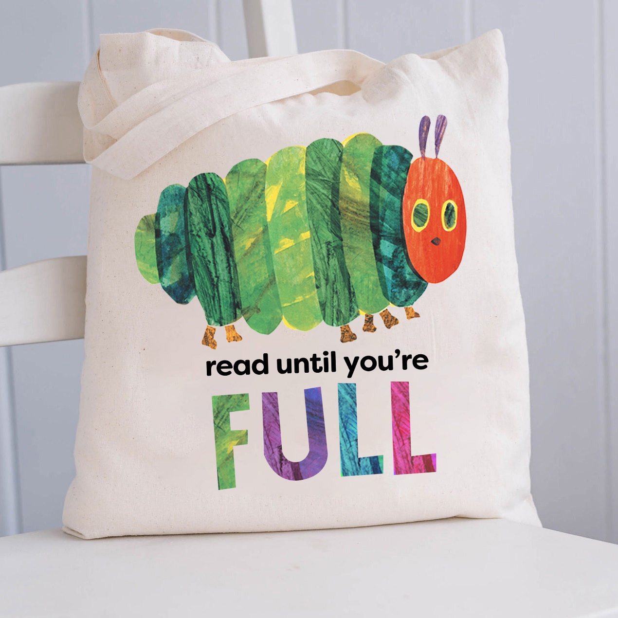 Read Until You're Full Caterpillar Tote Bag