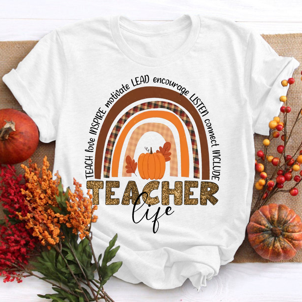 Teach Love Inspire Motivate Lead Encourage Listen Connect Include Teacher T-Shirt
