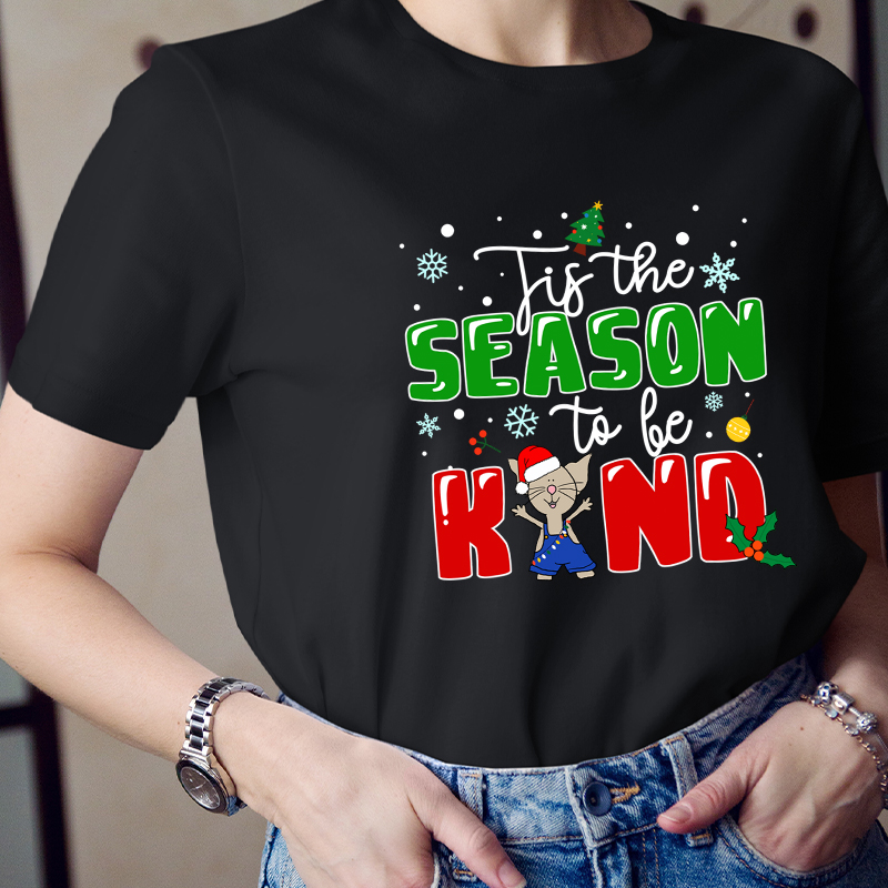 Tis The Season To Be Kind Christmas Teacher T-Shirt