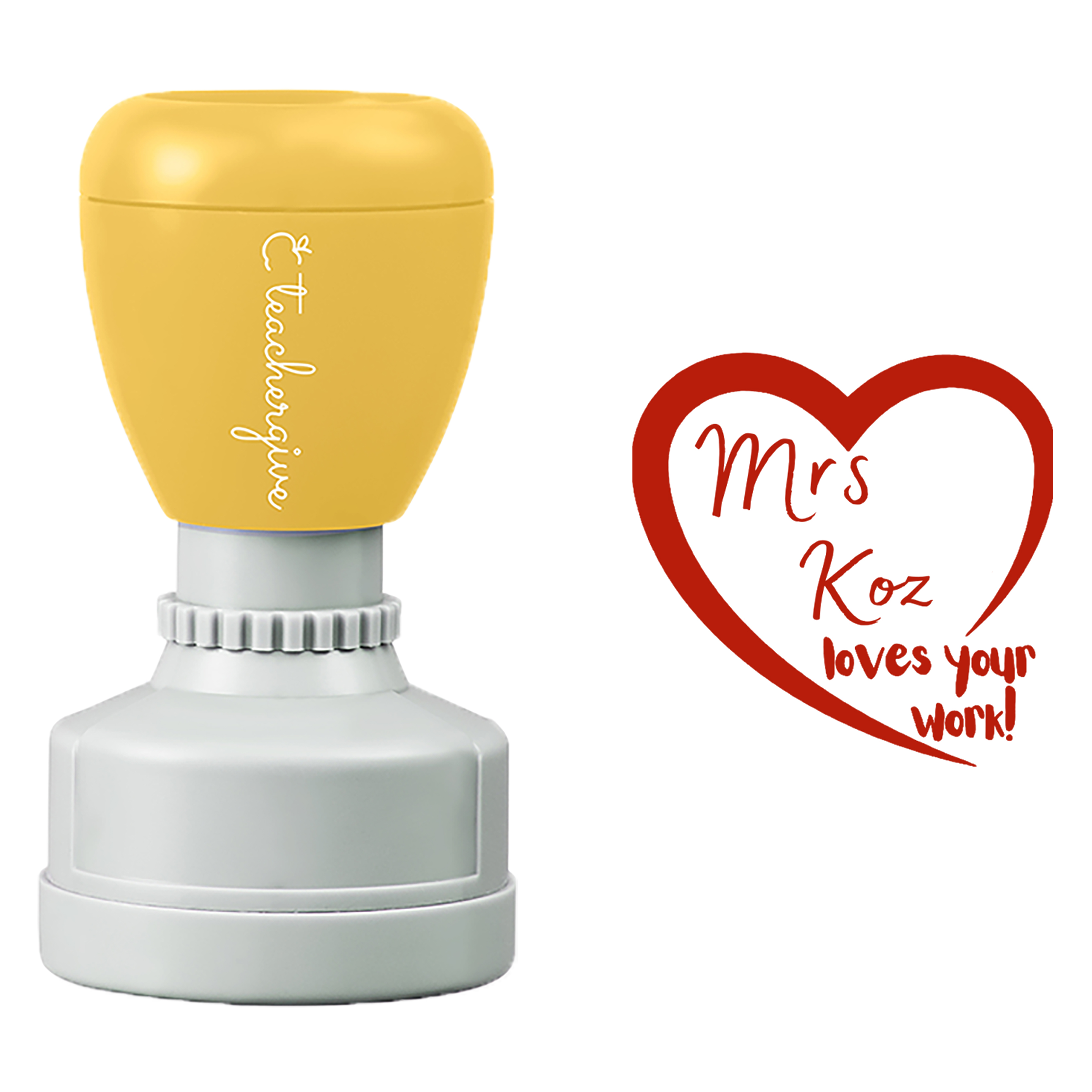 Personalized Loves Your Work Teacher Stamp