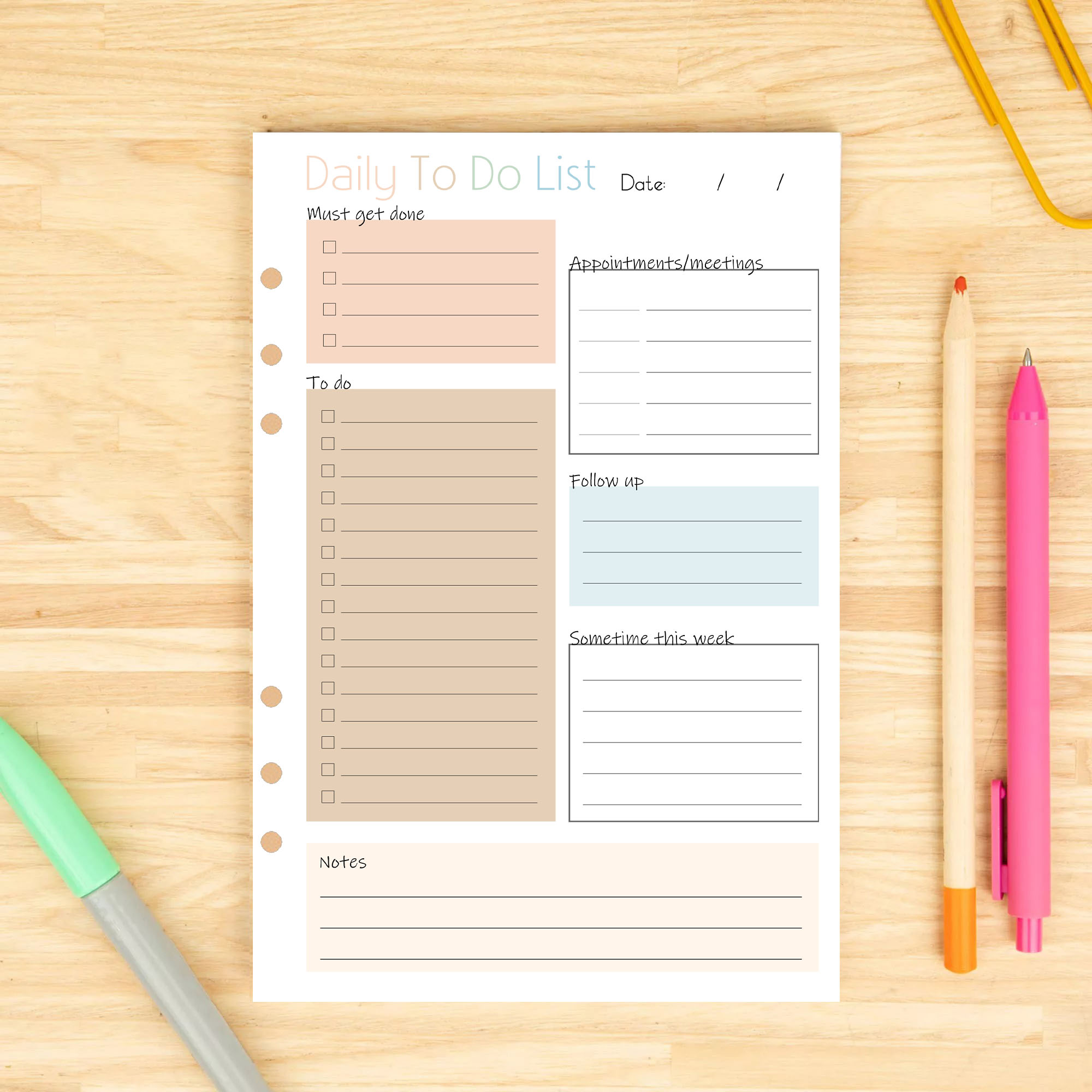 Exquisite  Daily To Do List Notepad