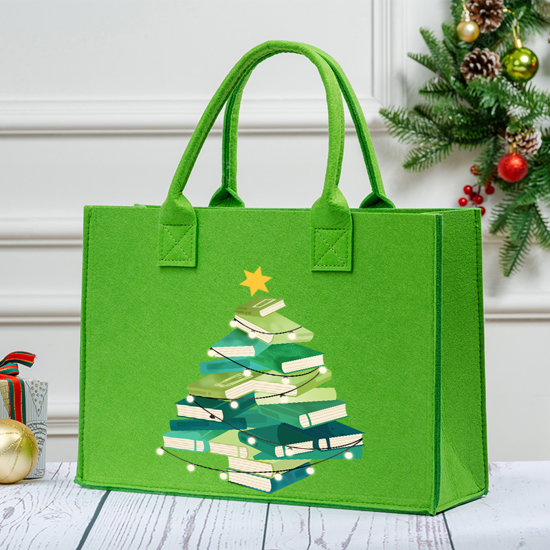 Christmas Book Teacher Felt Bag