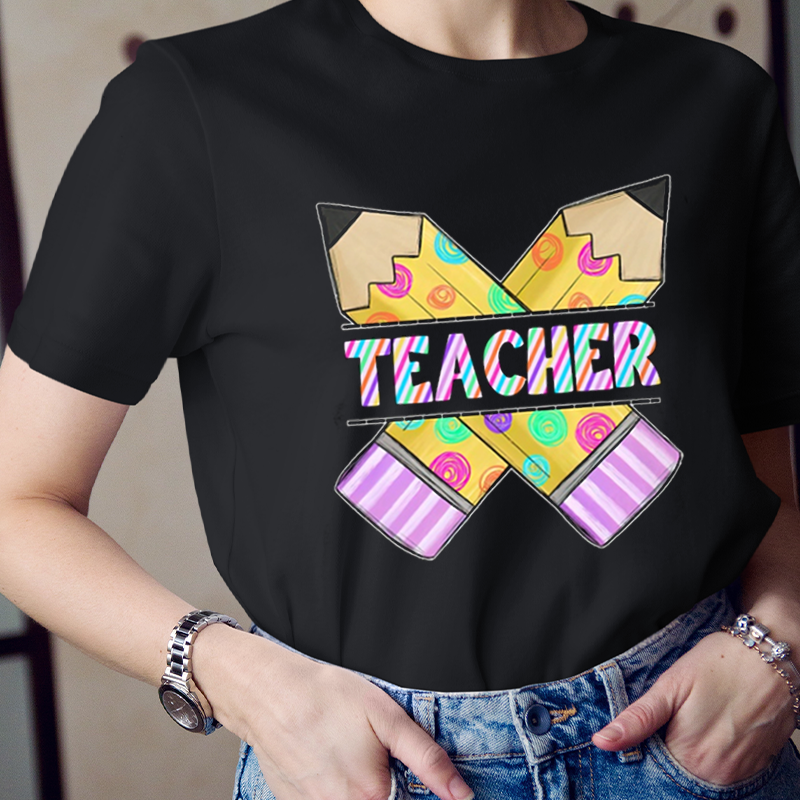 Teacher Colorful Pencils  T-Shirt