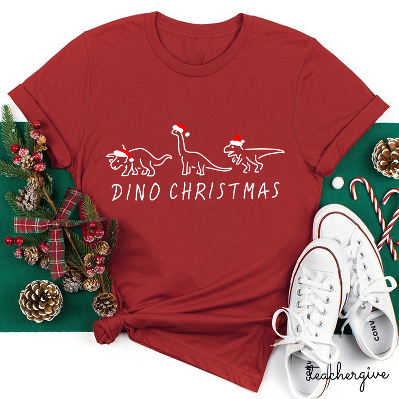 Dino Christmas Teacher T-Shirt