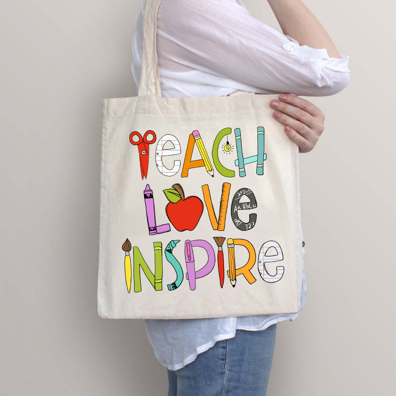 Teach Love Inspire Teacher Tote Bag