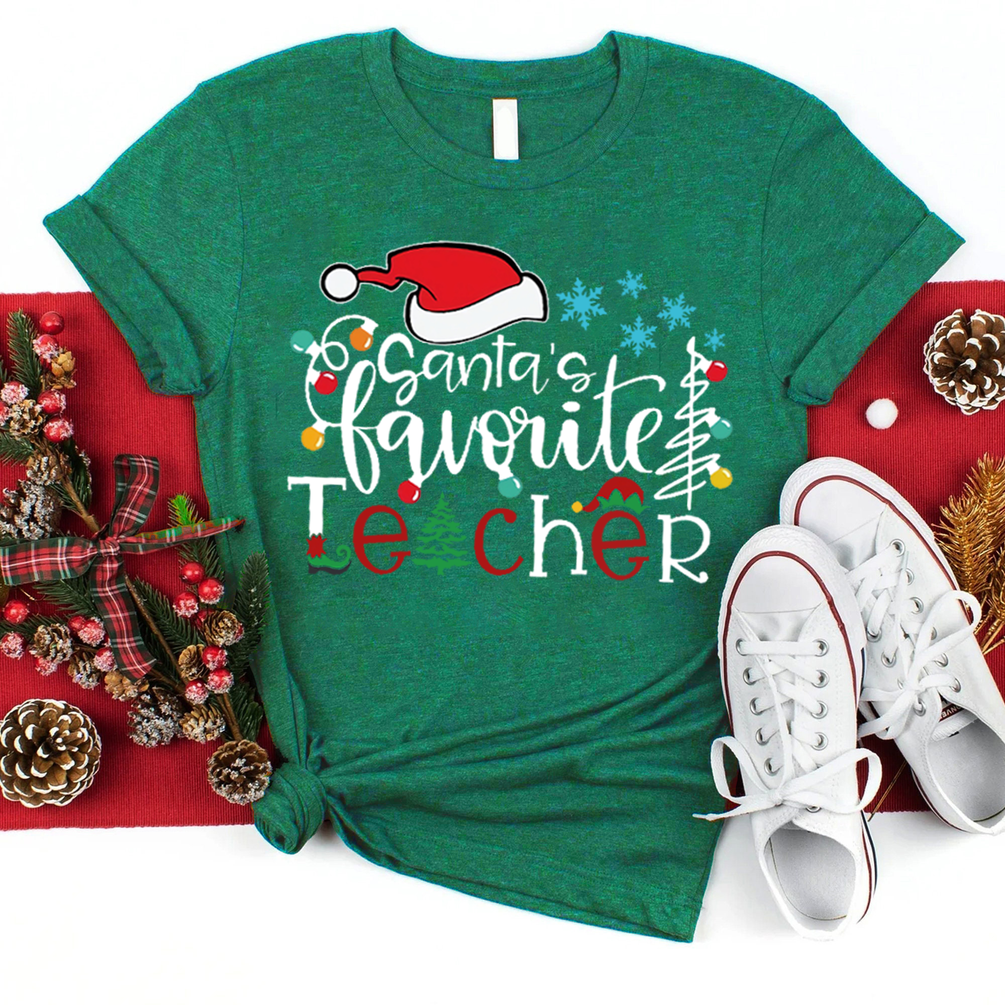 Santa's Favorite Teacher Teacher T-Shirt