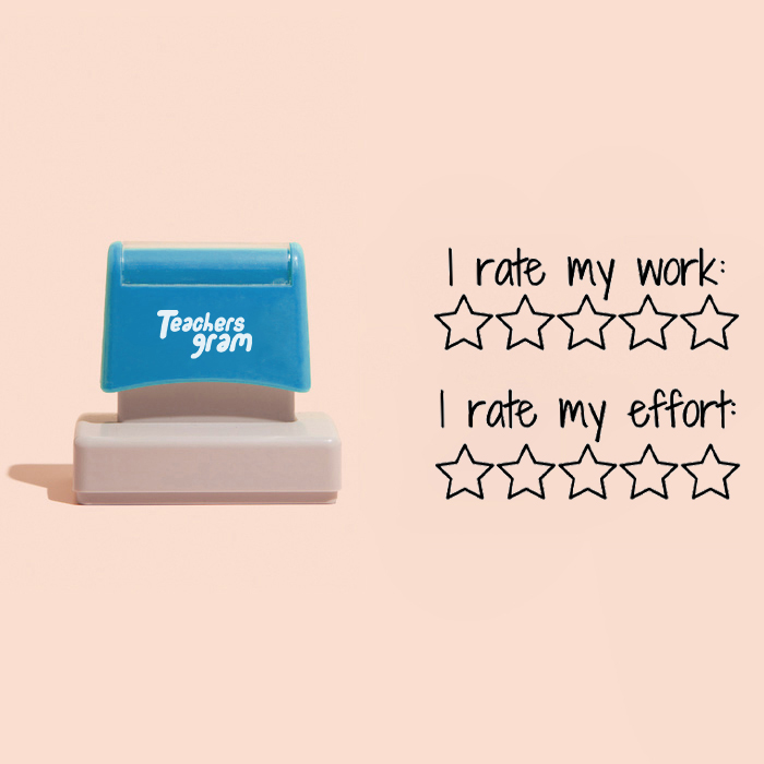 Personalized I Rate My Work Large Rectangle Stamp