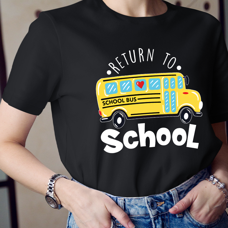 Return To School School Bus With Heart T-Shirt