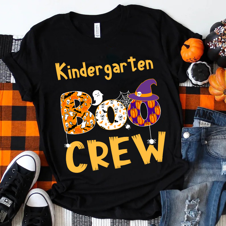 Personalized Kindergarten Boo Crew T-Shirt