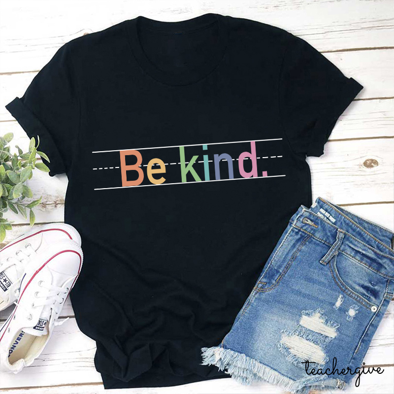 Colorful Be Kind Letter T-Shirt