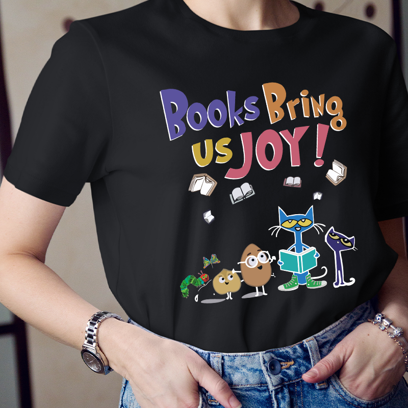 Books Bring Us Joy Cat T-Shirt