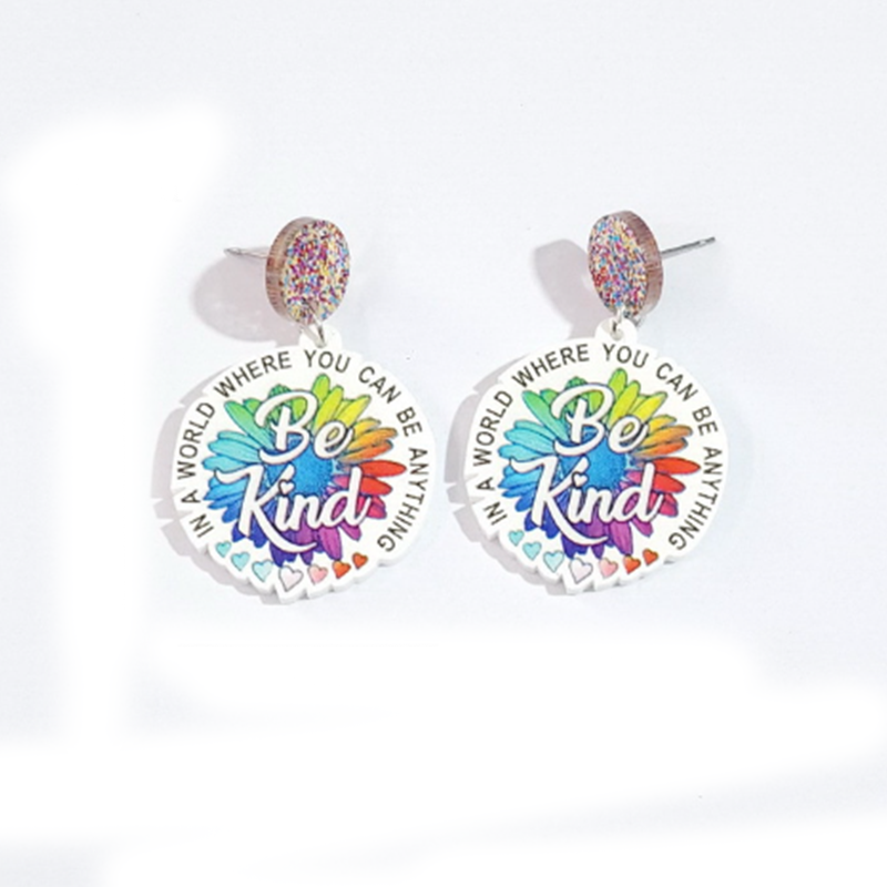 Be Kind To The Flowers Acrylic Earrings