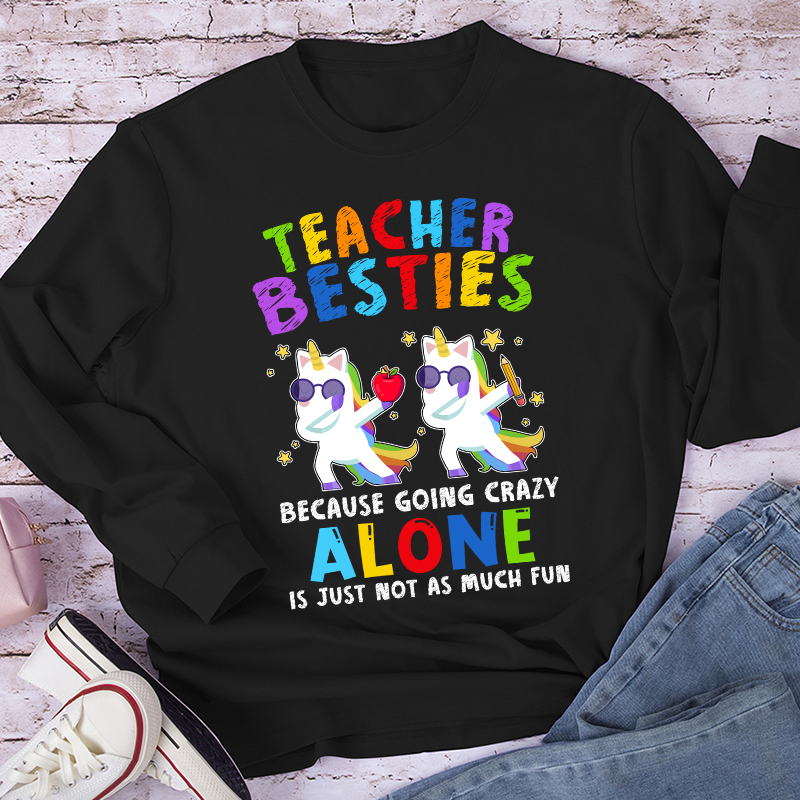 Unicorn Teacher Besties Teacher Long Sleeve T-Shirt