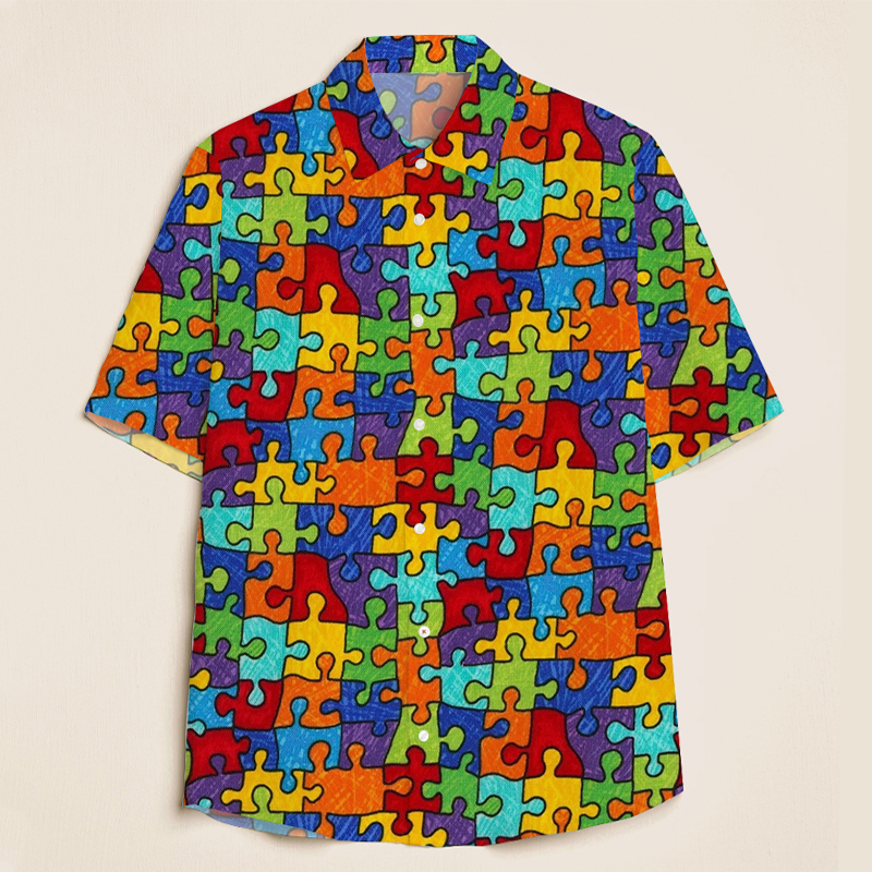 Color Puzzle Teacher Short Sleeve Shirt
