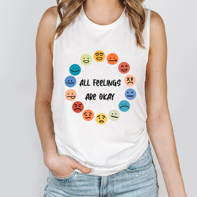All Feelings Are Okay Teacher Tank Top