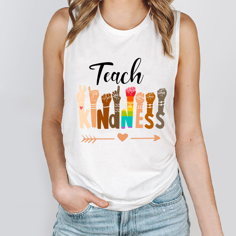 Teach Kindness Teacher Tank Top