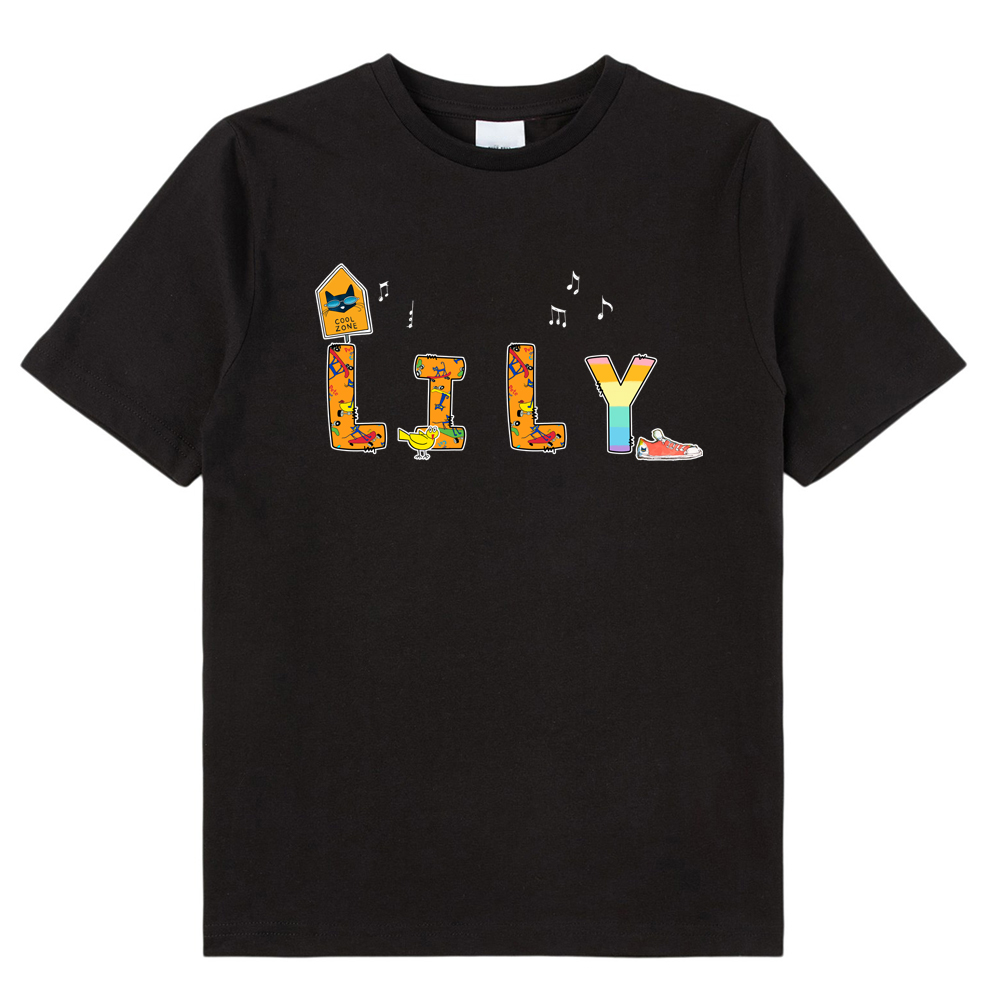 Personalized Name Smile Cat Kids T-Shirt
