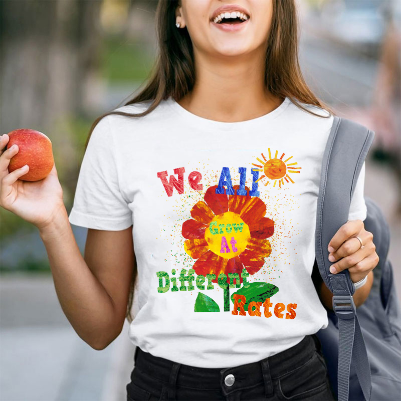 We All Grow At Different Rates Sunshine Teacher T-Shirt
