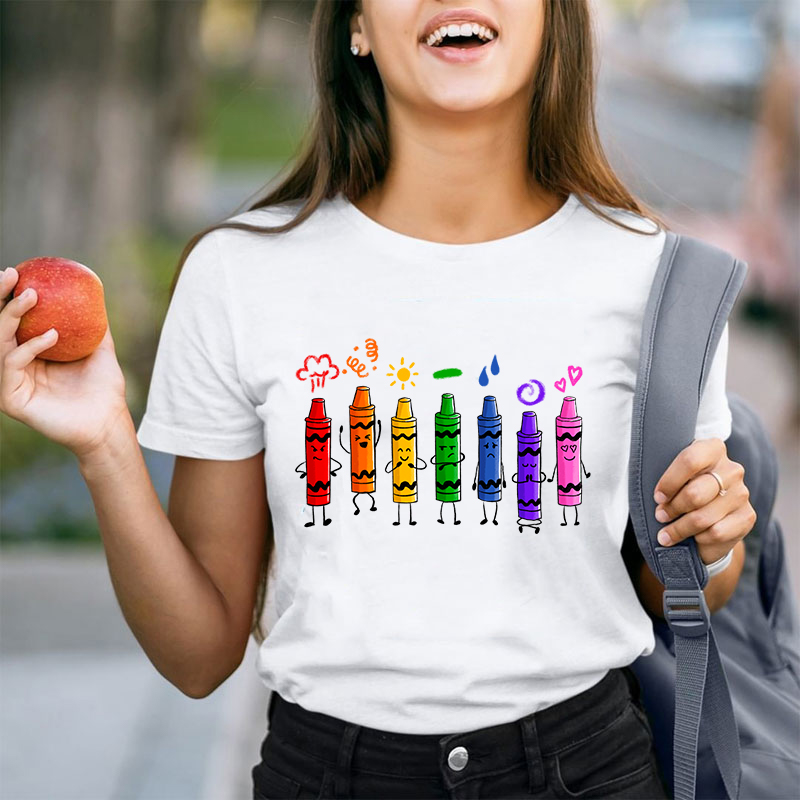 Mood Color Crayons Teacher T-Shirt