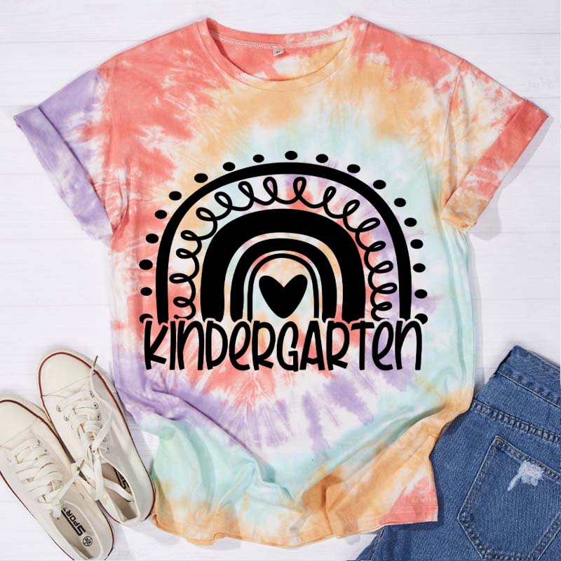 Personalized Rainbow Teacher Tie-dye T-Shirt
