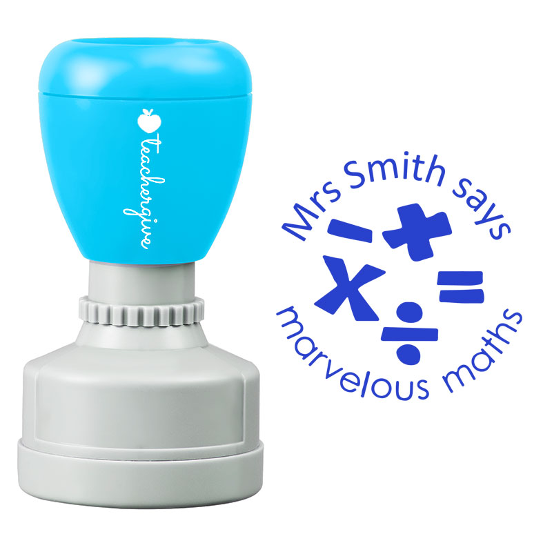 Personalized Teacher Says Marvelous Maths Stamp