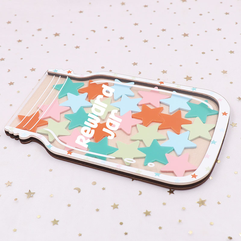 Personalized Fill The Jar With Colorful Little Stars Teacher Reward Jar