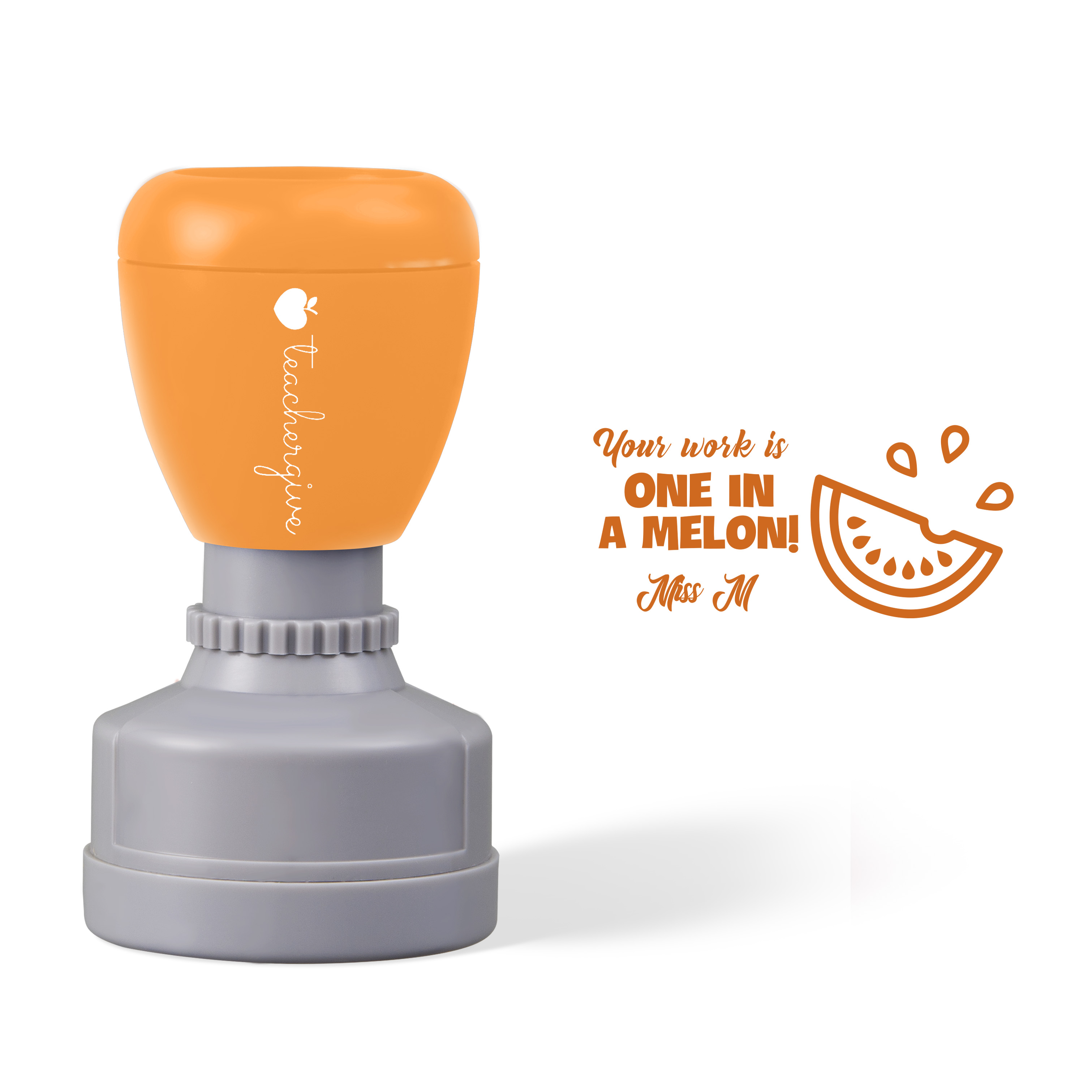Personalized You'r Work Is One In A Melon Teacher Stamp
