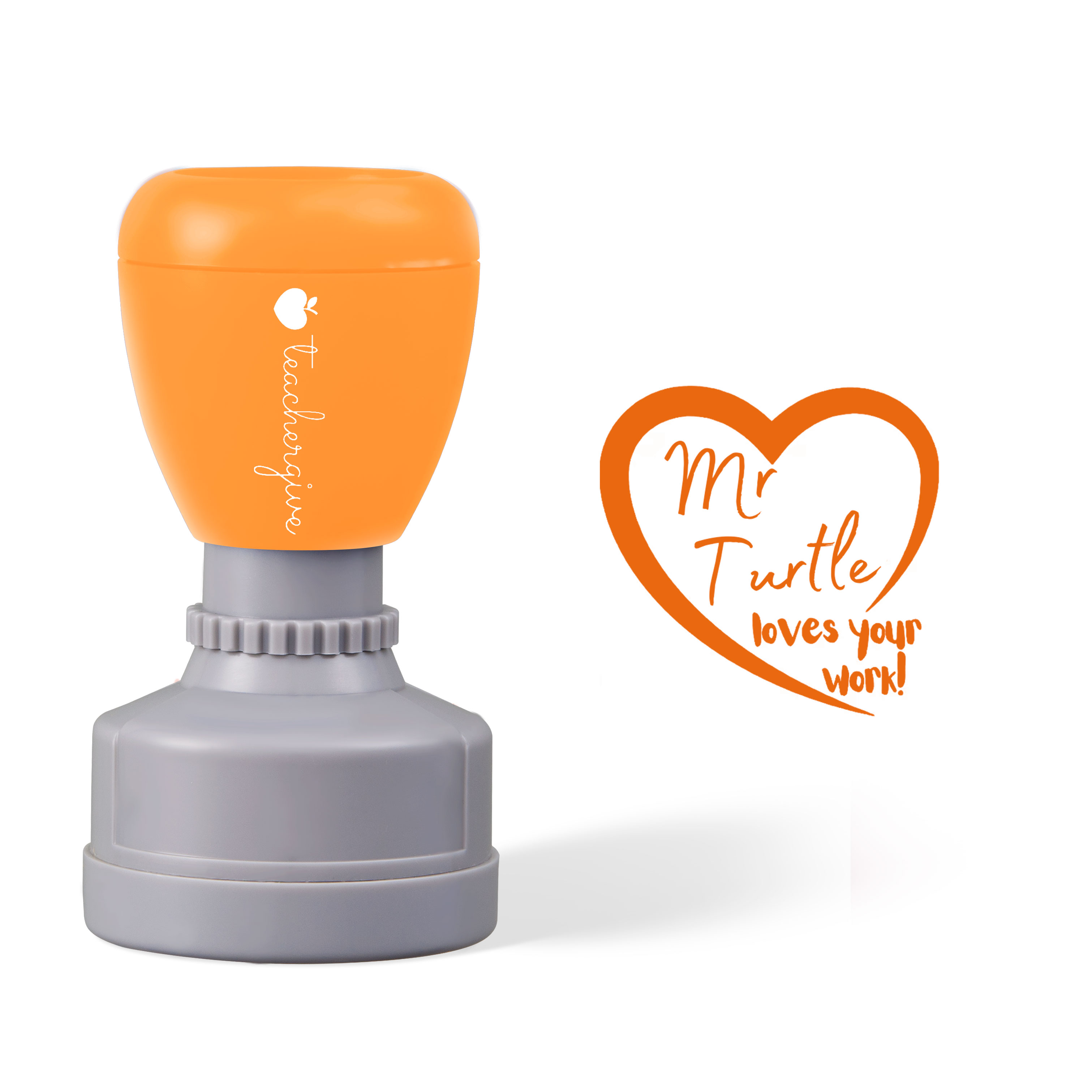Personalized Loves Your Work Teacher Stamp
