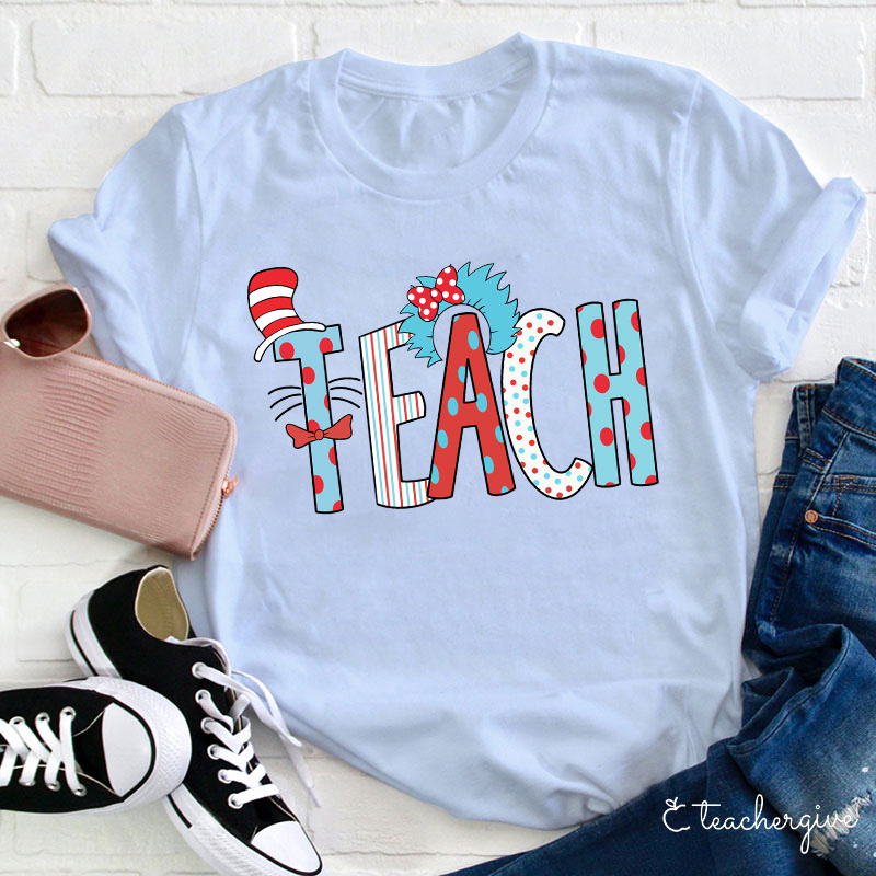 Teacher Cat In The Hat Teacher T-Shirt