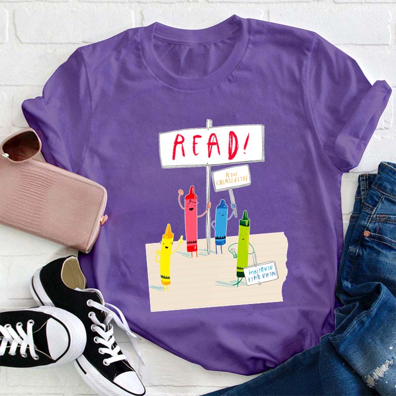 Crayons Call For Reading Teacher T-Shirt
