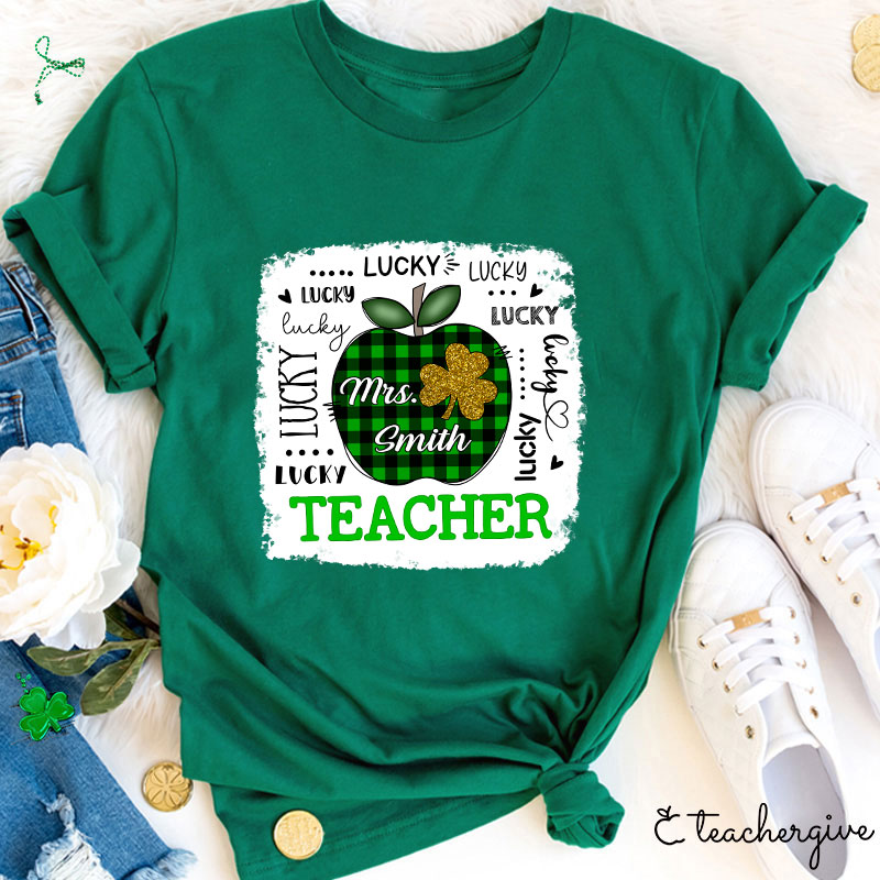 Personalized Name Lucky Teacher T-Shirt