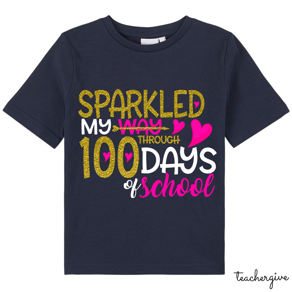 Sparkled My Way Through 100 Days Of School Kids T-Shirt