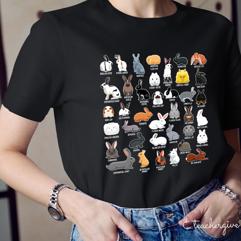 Learn About Various Rabbits Teacher T-Shirt